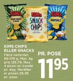 MENY KIMS chips eller snacks tilbud