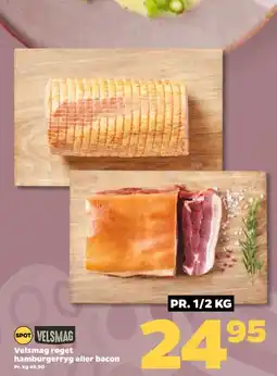 Netto Velsmag røget hamburgerryg eller bacon tilbud