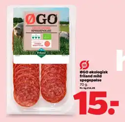 Netto ØGO økologisk friland mild spegepølse tilbud
