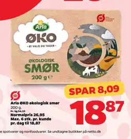 Netto Arla øko økologisk smør tilbud