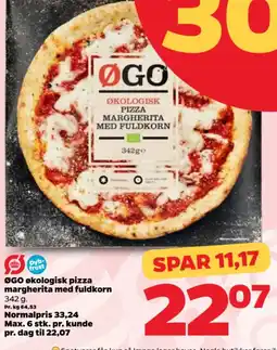 Netto Øgo økologisk pizza margherita med fuldkorn tilbud