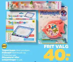 Netto Tegnetæppe Med vandpen. Fiskespil Med musik og tilbud