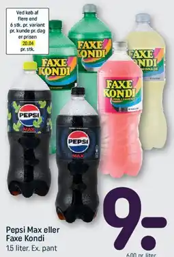 REMA 1000 Pepsi Max eller Faxe Kondi tilbud