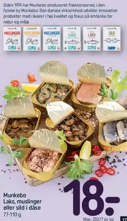 REMA 1000 Munkebo - Laks, muslinger eller sild i dåse tilbud