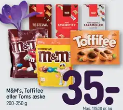 REMA 1000 M&M's, Toffifee eller Toms æske tilbud