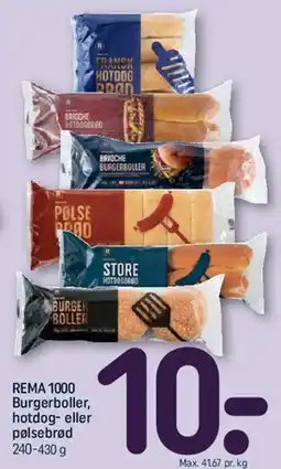 REMA 1000 REMA1000 Burgerboller, hotdog- eller pølsebrød tilbud