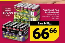 Løvbjerg Pepsi Max el. Faxe Kondi sodavand tilbud