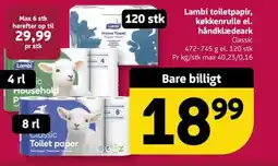 Løvbjerg Lambi toiletpapir, køkkenrulle el. håndklædeark tilbud
