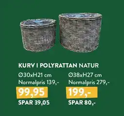 Plantorama KURV I POLYRATTAN NATUR tilbud