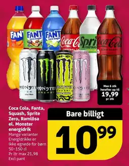 Løvbjerg Coca Cola, Fanta, Squash, Sprite Zero, Ramlösa el. Monster energidrik tilbud