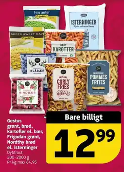 Løvbjerg Gestus grønt, brød, kartofler el. bær, Frigodan grønt, Nordthy brød el. isterninger tilbud