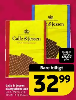 Løvbjerg Galle & Jessen pålægschokolade tilbud
