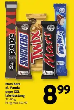 Løvbjerg Mars bars el. Panda pepe XXL lakridsstang tilbud