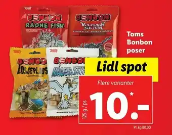 Let-Køb Toms Bonbon poser tilbud
