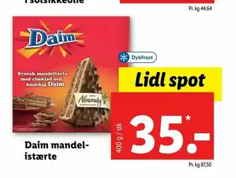 Let-Køb Daim mandelistærte tilbud