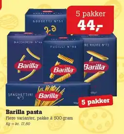 Poetzsch Padborg Barilla pasta (5 pakker) tilbud