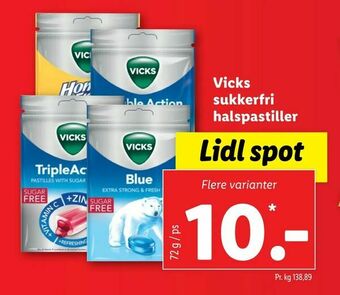 Vicks sukkerfri halspastiller