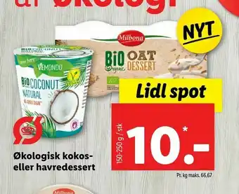 Økologisk kokos- eller havredessert