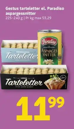 Løvbjerg Gestus tarteletter el. Paradiso aspargessnitter tilbud