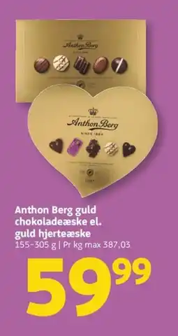 Løvbjerg Anthon Berg guld chokoladeæske el. guld hjerteæske tilbud