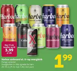 Løvbjerg Harboe sodavand el. X-ray energidrik tilbud