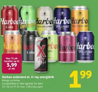 Løvbjerg Harboe sodavand el. X-ray energidrik tilbud