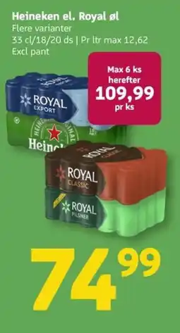Løvbjerg Heineken el. Royal øl tilbud