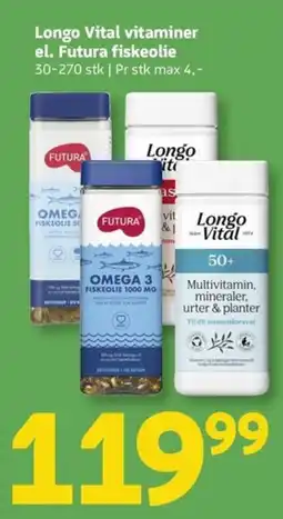 Løvbjerg Longo Vital vitaminer el. Futura fiskeolie tilbud