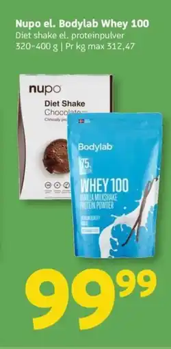 Løvbjerg Nupo el. Bodylab Whey 100 tilbud