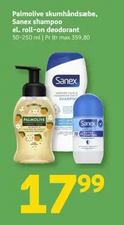 Løvbjerg Palmolive skumhåndsæbe, Sanex shampoo el. roll-on deodorant tilbud