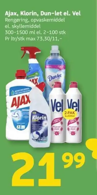 Løvbjerg Ajax, Klorin, Dun-let el. Vel tilbud