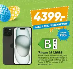 Bilka iPhone 15 128GB tilbud