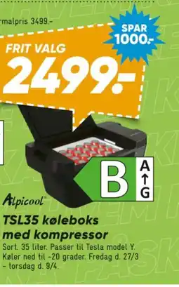 Bilka TSL35 køleboks med kompressor tilbud