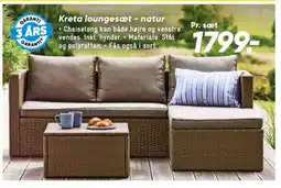 Bilka Kreta loungesæt - natur tilbud