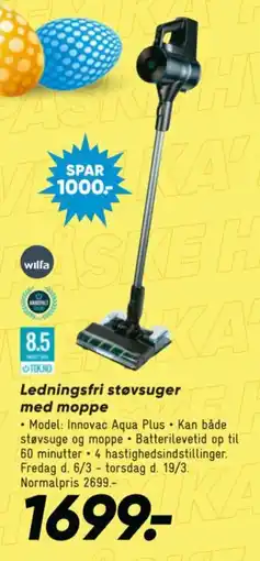Bilka Ledningsfri støvsuger med moppe tilbud