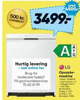 Bilka LG Opvaskemaskine tilbud