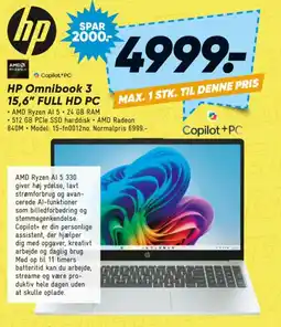 Bilka HP Omnibook 3 15,6" FULL HD PC tilbud