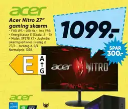 Bilka Acer Nitro 27" gaming skærm tilbud