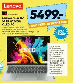 Bilka Lenovo Slim 14" 16:10 WUXGA OLED PC tilbud