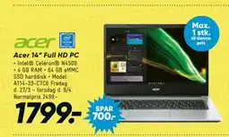 Bilka Acer 14" Full HD PC tilbud