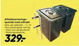 Bilka Affaldssorterings- spande med udtræk tilbud