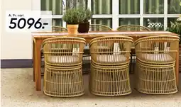 Bilka Vesterkilde havebord med 6 Strandholt havestole tilbud