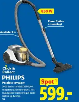 Lidl PHILIPS Poseløs støvsuger tilbud