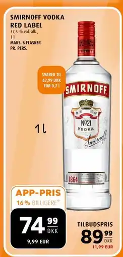 Scandinavian Park SMIRNOFF VODKA RED LABEL tilbud