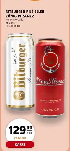 Scandinavian Park BITBURGER PILS ELLER KÖNIG PILSENER tilbud