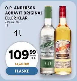 Scandinavian Park O.P. ANDERSON AQUAVIT ORIGINAL ELLER KLAR tilbud