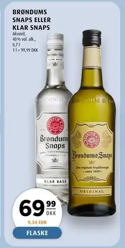 Scandinavian Park BRØNDUMS SNAPS ELLER KLAR SNAPS tilbud
