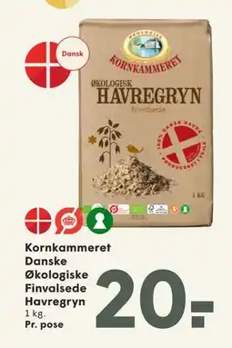 SPAR Kornkammeret Danske Økologiske Finvalsede Havregryn tilbud