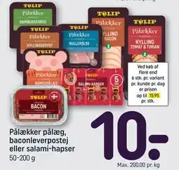 REMA 1000 Pålækker pålæg, baconleverpostej eller salami-hapser tilbud