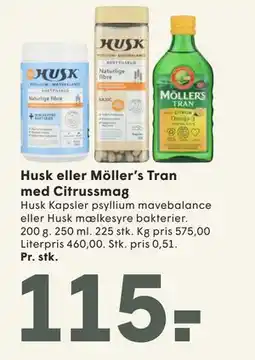 SPAR Husk eller Möller’s Tran med Citrussmag tilbud